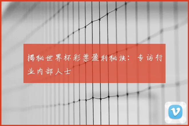 揭秘世界杯彩票盈利秘诀:专访行业内部人士